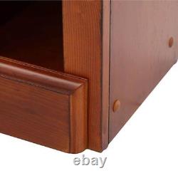 Entryway Gun Cabinet Concealment Bench in Medium Cherry Solid Wood 4-Gun Storage