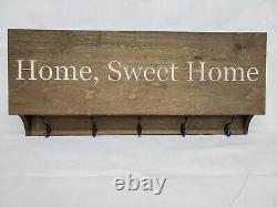 Entryway gun concealment storage safe coat rack rustic dark walnut home sweet