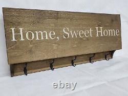 Entryway gun concealment storage safe coat rack rustic dark walnut home sweet