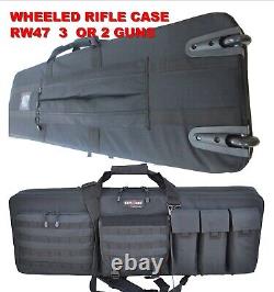 Explorer Wheeled Large 3 Rifles Soft Carry Case with Shooting Mat YKK Backpack