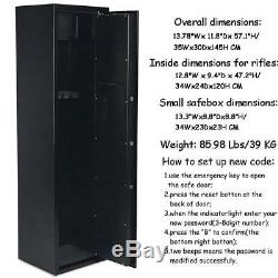FCH Electronic 5 Rifle Gun Safe Large Firearms Storage Cabinet with Lock Box US