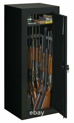 FIREARM STORAGE CABINET Gun Security Rifle Shotgun Rack Steel Black Safe 3 Sizes