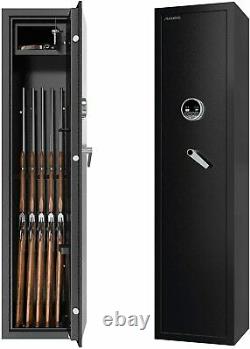 Fingerprint 5 Gun Rifle Shotgun Storage Lockable Steel Cabinet Security Safe 57