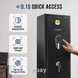 Fingerprint 6 Gun Rifle Safe Secure Digital Keypad Quick Access Lock Pistol Rack