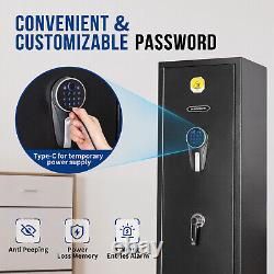 Fingerprint 6 Gun Rifle Safe Secure Digital Keypad Quick Access Lock Pistol Rack