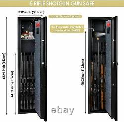 Fingerprint KeyPad GUN SAFE CABINET Firearm 5 Rifles GUN Security Storage Pistol