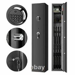 Fingerprint+Keypad 5 Gun Rifle Storage Safe Box Cabinet Double Lock Quick Access