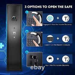 Fingerprint+Keypad 5 Gun Rifle Storage Safe Box Cabinet Double Lock Quick Access