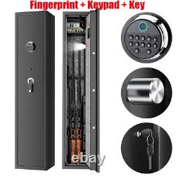 Fingerprint+Keypad 5 Gun Rifle Storage Safe Box Cabinet Double Lock Quick Access