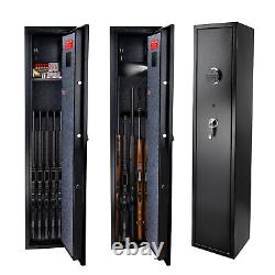 Fingerprint+Keypad 5 Gun Rifle Storage Safe Box Cabinet Double Lock Quick Access