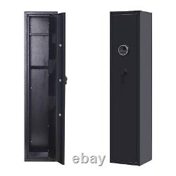 Fingerprint+Keypad 5 Gun Rifle Storage Safe Box Cabinet Double Lock Quick Access