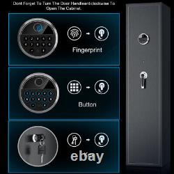 Fingerprint+Keypad 6 Gun Rifle Storage Safe Box Cabinet Double Lock Quick Access