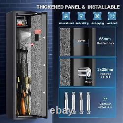 Fingerprint Large 5-6 Rifle Storage Gun Safe Box Cabinet Quick Access Keypad NEW