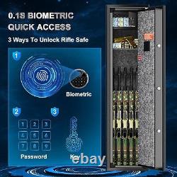 Fingerprint Large 5-6 Rifle Storage Gun Safe Box Cabinet Quick Access Keypad NEW