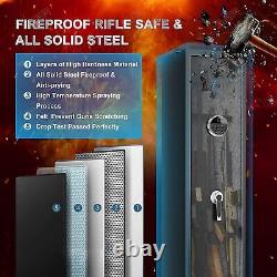 Fingerprint Large 5-6 Rifle Storage Gun Safe Box Cabinet Quick Access Keypad NEW