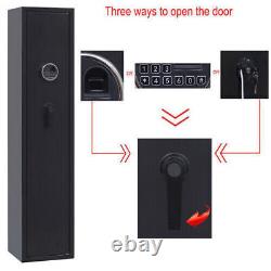 Fingerprint Large 5 Gun Rifle Storage Safe Box Cabinet Pistol Lock Quick Access