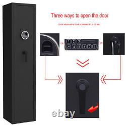 Fingerprint Large 5 Gun Rifle Storage Safe Box Cabinet Pistol Lock Quick Access