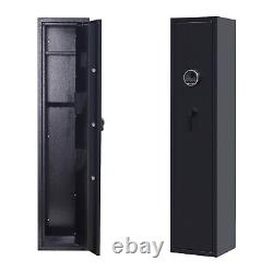 Fingerprint Large 5 Gun Rifle Storage Safe Gun Cabinet Pistol Lock Quick Access