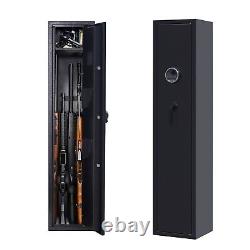 Fingerprint Large 5 Gun Rifle Storage Safe Gun Cabinet Pistol Lock Quick Access