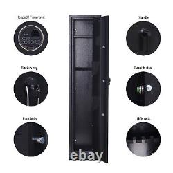 Fingerprint Large 5 Gun Rifle Storage Safe Gun Cabinet Pistol Lock Quick Access