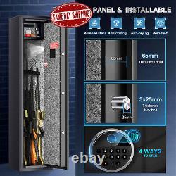 Fingerprint Large Rifle Safe Quick Access 5-6 Gun Storage Cabinet Pistol LockBox