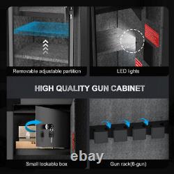 Fingerprint Large Rifle Safe Quick Access 6-Gun Storage Cabinet Pistol Lock Box