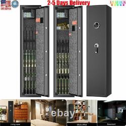 Fingerprint Quick Access Large 6 Rifle Gun Storage Safe Box Cabinet Double Lock