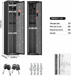 Fingerprint Quick Access Large 6 Rifle Gun Storage Safe Box Cabinet Double Lock