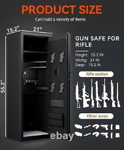 Fingerprint Rifle Gun Safe, 15-18 Gun Safes For Home Rifle And Pistols With LED