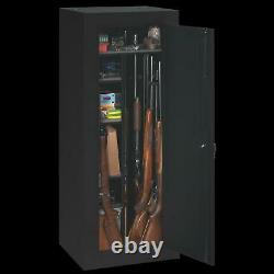 Firearm 18 Gun Security Storage Cabinet Rifle, Shotgun, Steel Rack Safe Black