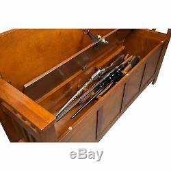 Firearm Storage Bench Cabinet Gun Rifle Safe Rack Seat Luxury Hidden Concealed