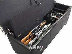 Firearm Storage Bench Cabinet Gun Rifle Safe Rack Seat Ottoman Hidden Concealed