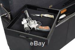 Firearm Storage Bench Cabinet Gun Rifle Safe Rack Seat Ottoman Hidden Concealed