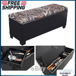 Firearm Storage Bench Cabinet Rifle Gun Safe Key Lock Rack Seat Hidden Concealed