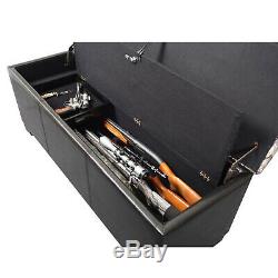 Firearm Storage Bench Cabinet Rifle Gun Safe Key Lock Rack Seat Hidden Concealed