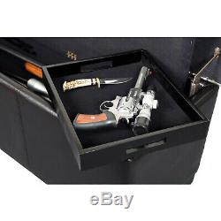 Firearm Storage Bench Cabinet Rifle Gun Safe Key Lock Rack Seat Hidden Concealed