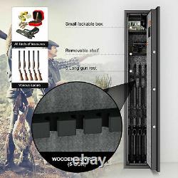 Firearm Storage Cabinet 5 Gun Security Rifle Shotgun Rack Steel Black Safe NEW