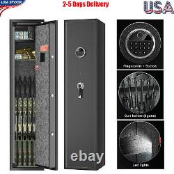 Firearm Storage Cabinet 6 Gun Security Rifle Shotgun Rack Steel Black Safe NEW