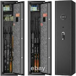 Firearm Storage Cabinet 6 Gun Security Rifle Shotgun Rack Steel Black Safe NEW