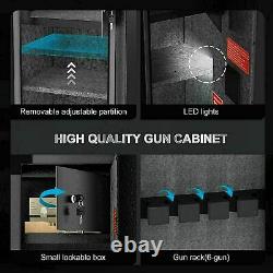 Firearm Storage Cabinet 6 Gun Security Rifle Shotgun Rack Steel Black Safe NEW