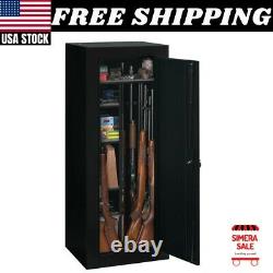 Firearm Storage Cabinet Black 18 Gun Security Rifle Shotgun Rack Steel Safe NEW
