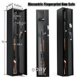 Firearm Storage Cabinet Gun Security Rifle Shotgun Rack Steel Safe Biometric