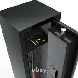 Firearm Storage Cabinet Gun Security Rifle Shotgun Rack Steel Safe Biometric