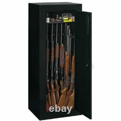 Firearm Storage Cabinet Safe Locker 18 Gun Security Rifle Shotgun Rack Steel Key