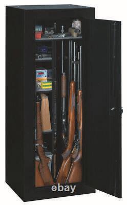 Firearm Storage Cabinet Safe Locker 18 Gun Security Rifle Shotgun Rack Steel Key