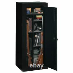 Firearm Storage Cabinet Safe Locker 18 Gun Security Rifle Shotgun Rack Steel Key