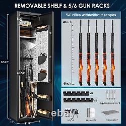 Fireproof 6-8 Large Rifle Gun Safe Cabinet For Rifles LCD Digital Keypad Lock
