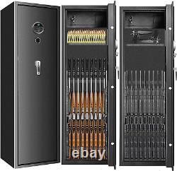 Fireproof Biometric Gun Safe for Home Rifle & Pistols, Heavy Anti Theft Storage