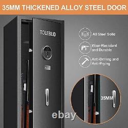 Fireproof Biometric Gun Safe for Home Rifle & Pistols, Heavy Anti Theft Storage