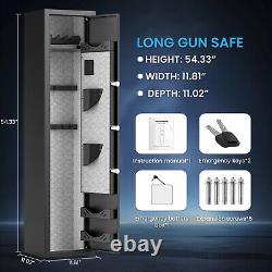 Fireproof Gun Safe, 5 Gun Heavy Biometric Fingerprint Rifle Safe, Gun Safes